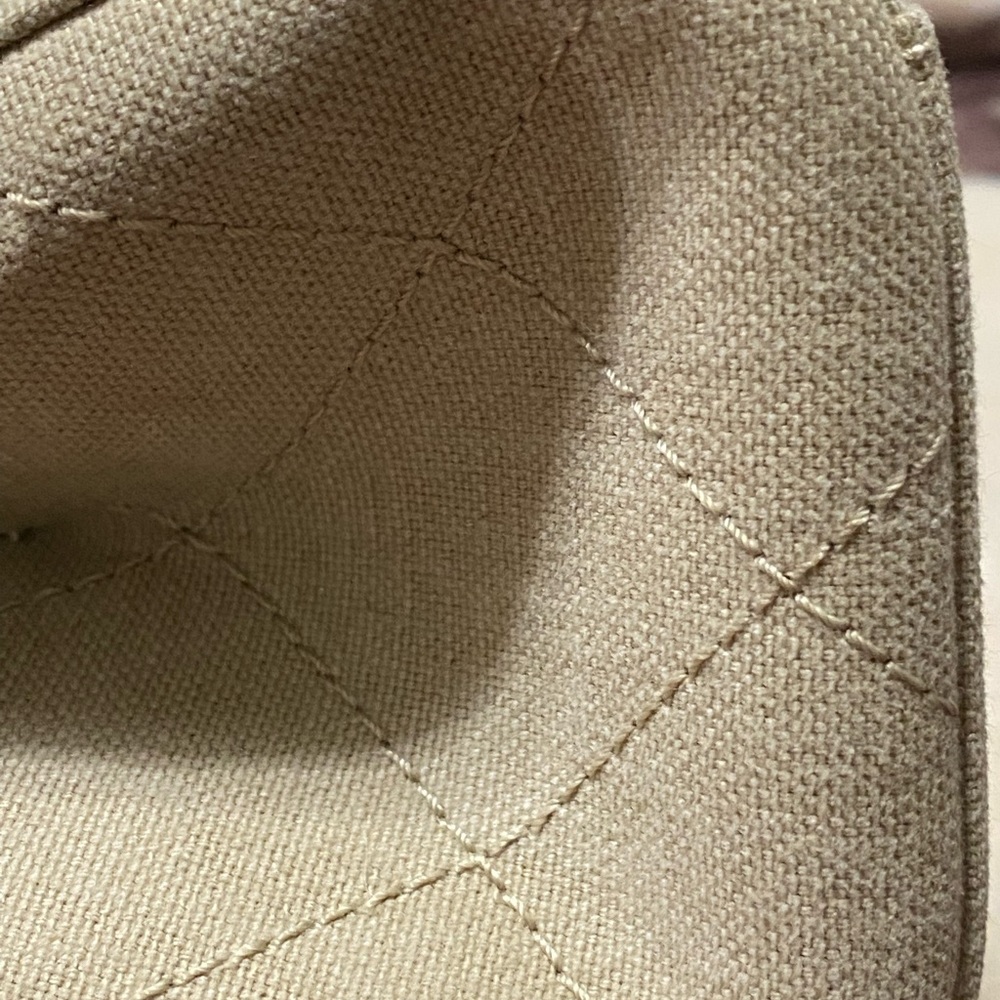 CHANEL Kelly Cc Medium Quilted Flap Turnlo Beige - Gold Canvas Shoulder … - Picture 11 of 14